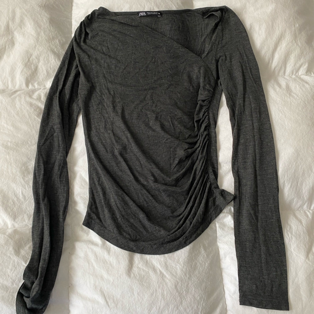 Zara Dark Gray Long Sleeve Top